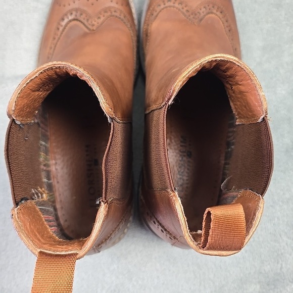 Florsheim Chelsea Brown Leather Wingtip Pull On Ankle Boots Mens Size 8 M - Picture 10 of 12